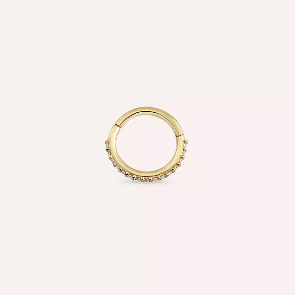 Piercing Modelleri ve Küpe Delme: Altın Piercing Rehberi — 0.06 CT Pırlanta Taşı Sarı Altın Halka Piercing