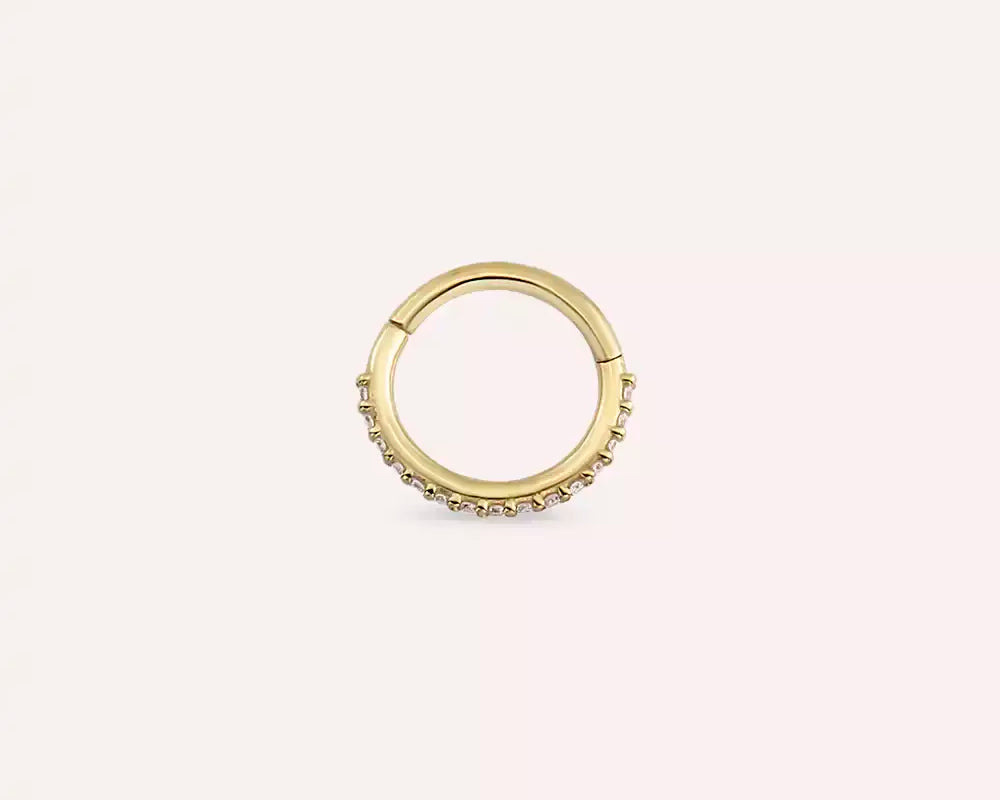 Piercing Modelleri ve Küpe Delme: Altın Piercing Rehberi — 0.06 CT Pırlanta Taşı Sarı Altın Halka Piercing