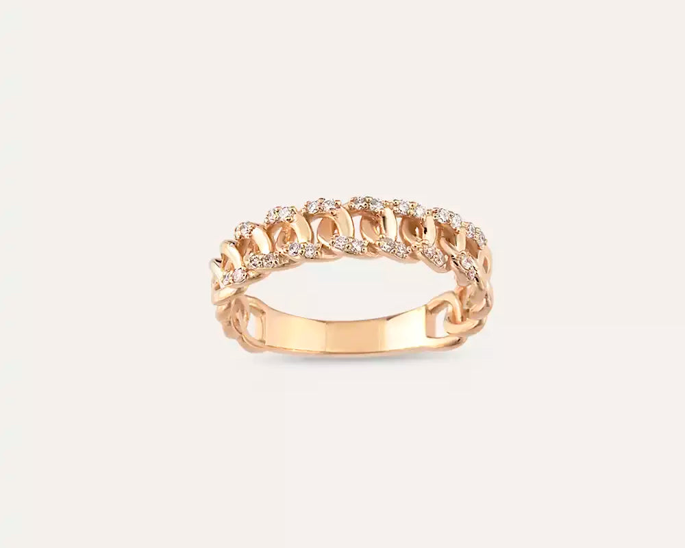 Zincir Kalınlığı Rehberi: Kaç Milimetre Size Uygun? — 0.18 CT Pırlanta Taşlı Rose Altın Zincir Yüzük