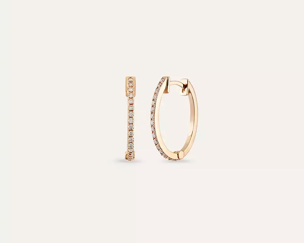 Takı Üzerinde Nasıl Durur? Boy, Gramaj ve Oran İlişkisi — 0.25 CT Pırlanta Taşlı Rose Altın Orta Boy Küpe