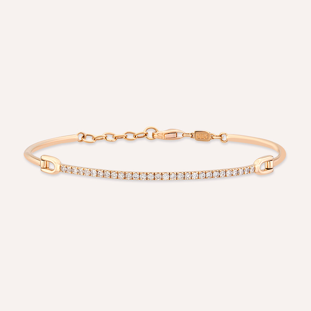 0.39 CT Pırlanta Taşlı Rose Altın Bileklik