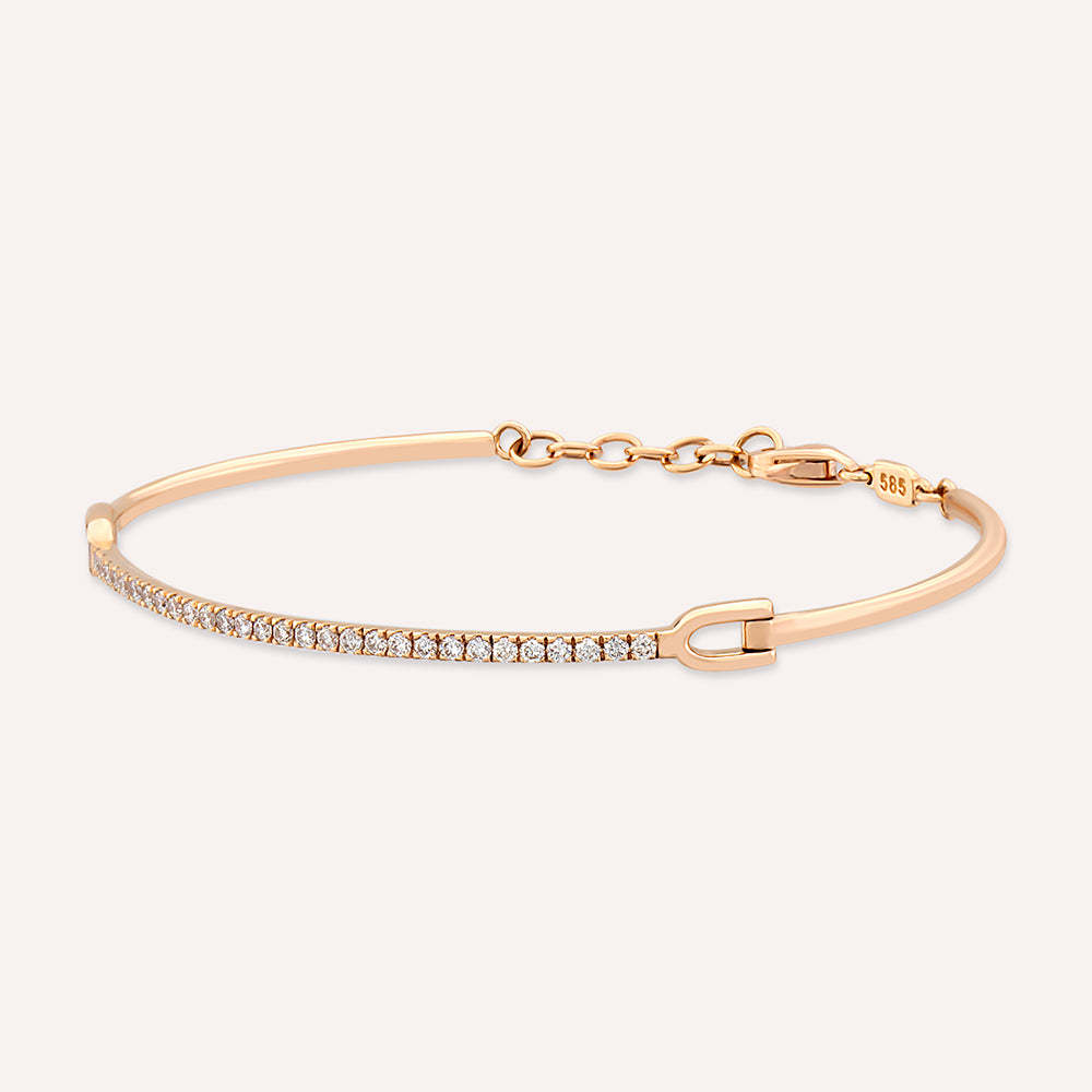 0.39 CT Pırlanta Taşlı Rose Altın Bileklik