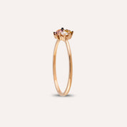 0.46 CT Multicolor Safir ve Pırlanta Taşlı Rose Altın Yüzük
