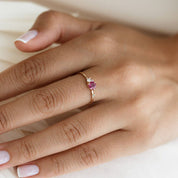 0.66 CT Multicolor Safir ve Pırlanta Taşlı Rose Altın Yüzük