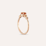 0.68 CT Multicolor Safir ve Pırlanta Taşlı Rose Altın Yüzük