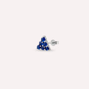 0.78 CT Safir Taşlı Beyaz Altın Tek Küpe