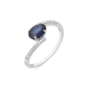 0,91 Karat Pırlanta Oval Safir Yüzük