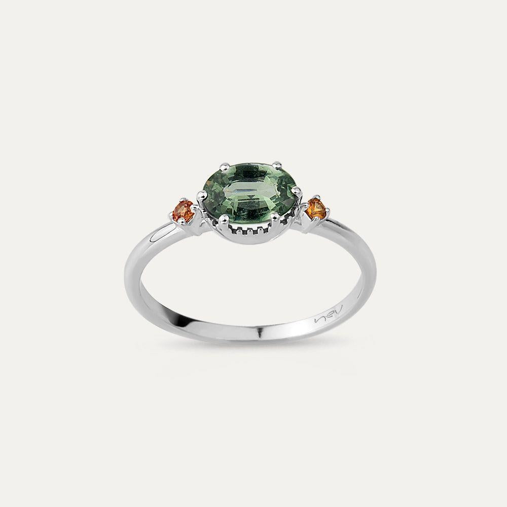 0.94 CT Green Safir ve Orange Safir Taşlı Yüzük