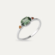 0.94 CT Green Safir ve Orange Safir Taşlı Yüzük