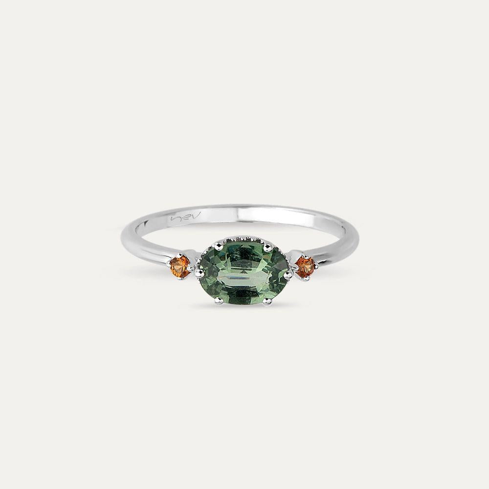 0.94 CT Green Safir ve Orange Safir Taşlı Yüzük