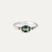 0.94 CT Green Safir ve Orange Safir Taşlı Yüzük