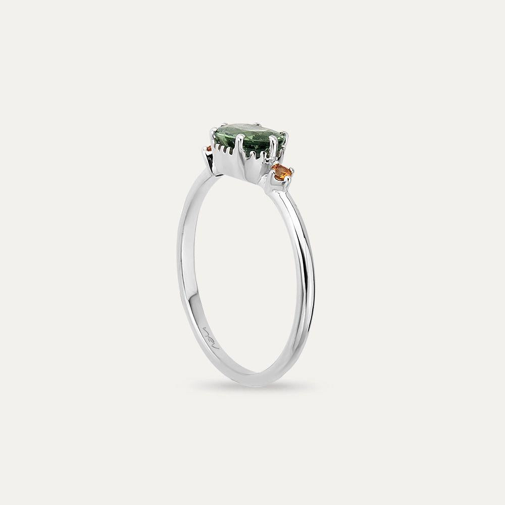 0.94 CT Green Safir ve Orange Safir Taşlı Yüzük