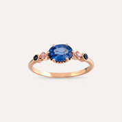 0.94 CT Multicolor Safir Taşlı Rose Altın Yüzük