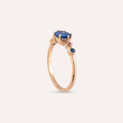 0.94 CT Multicolor Safir Taşlı Rose Altın Yüzük