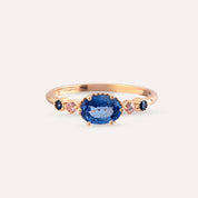 0.94 CT Multicolor Safir Taşlı Rose Altın Yüzük