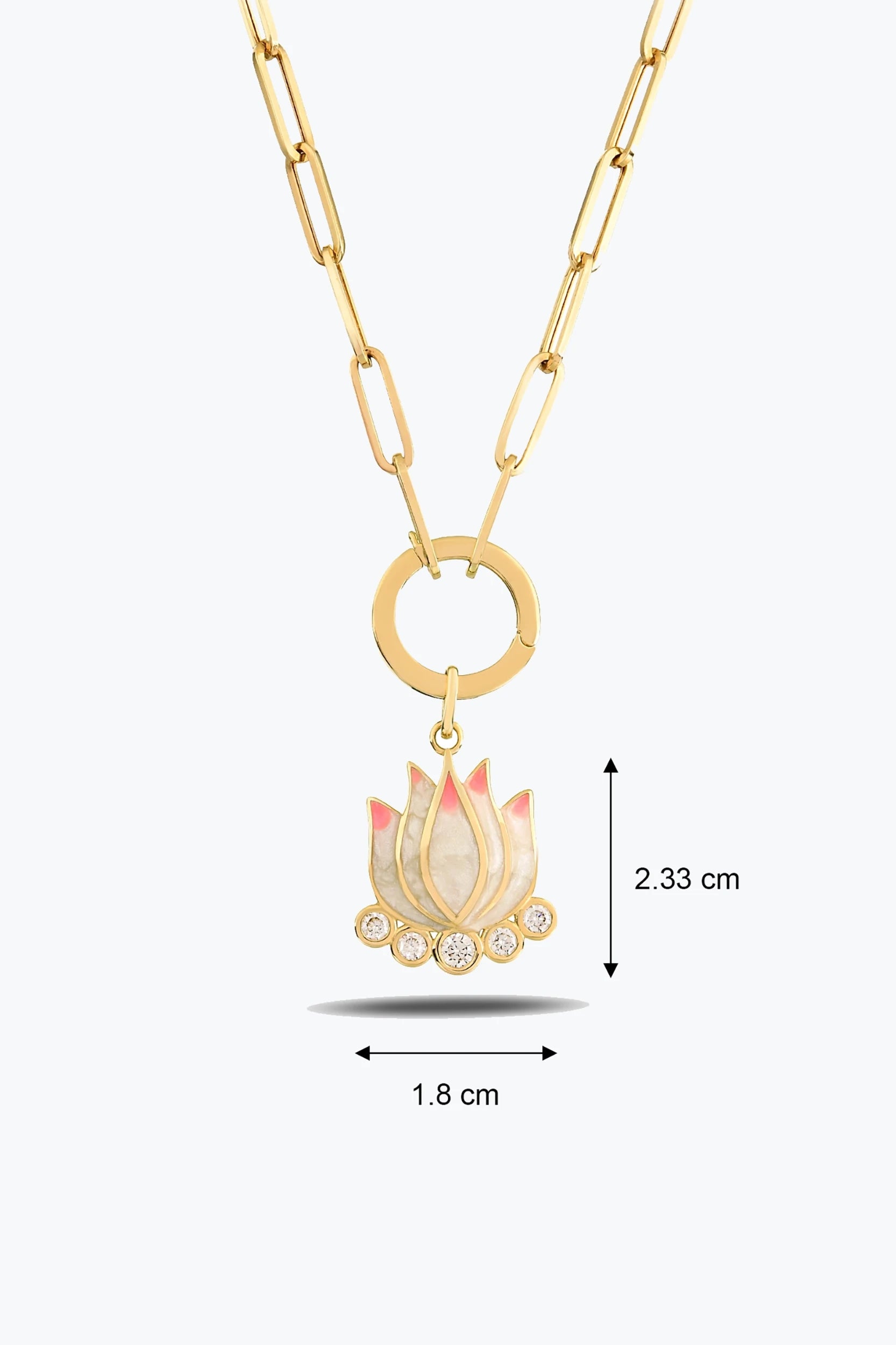 Pembe Lotus Kolye