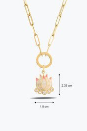 Pembe Lotus Kolye