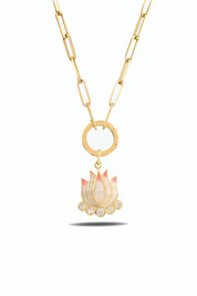 Pembe Lotus Kolye
