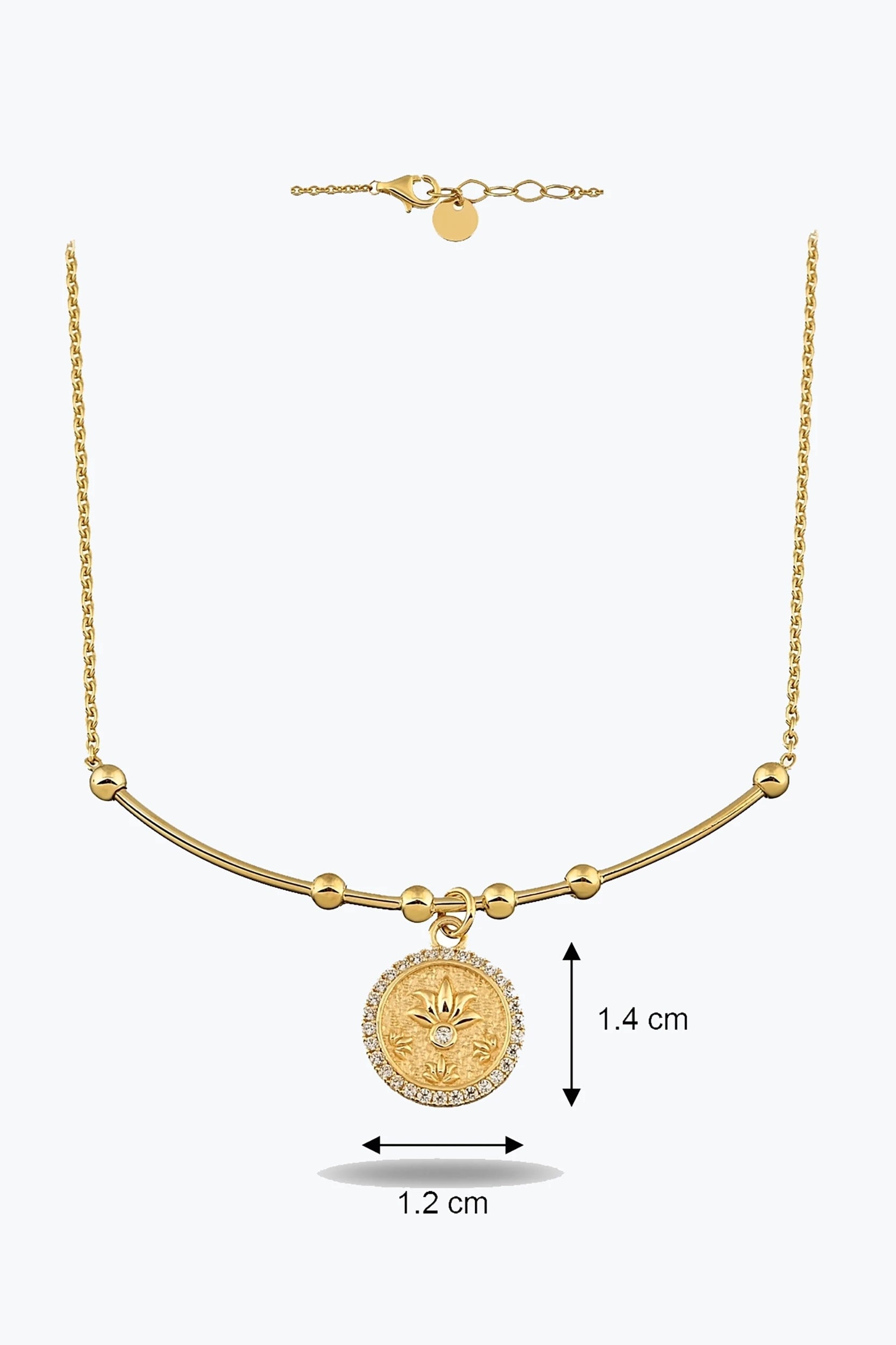 Lotus Uç Tel Kolye