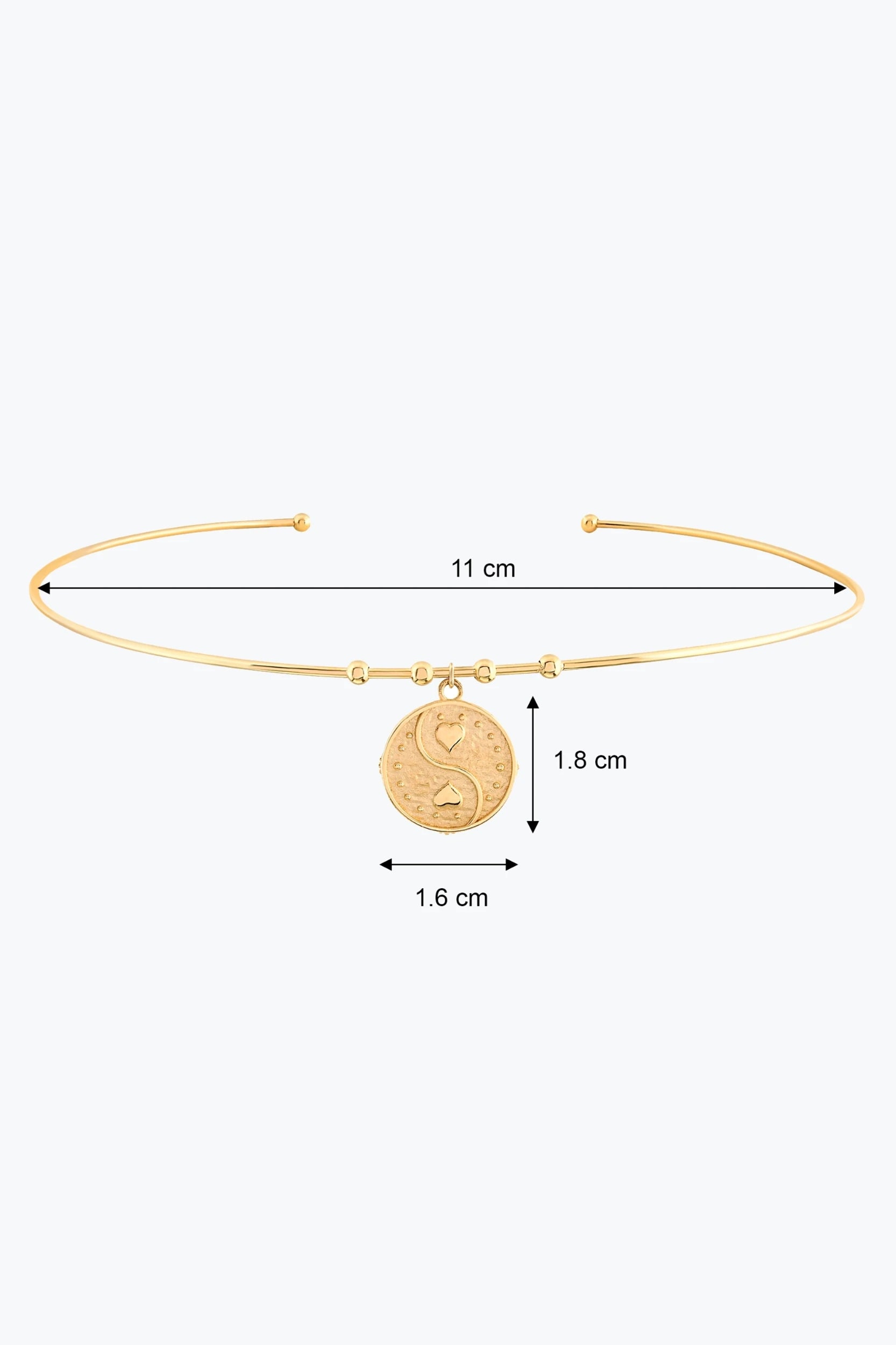 Kalpler Damga Uçlu Tel Choker