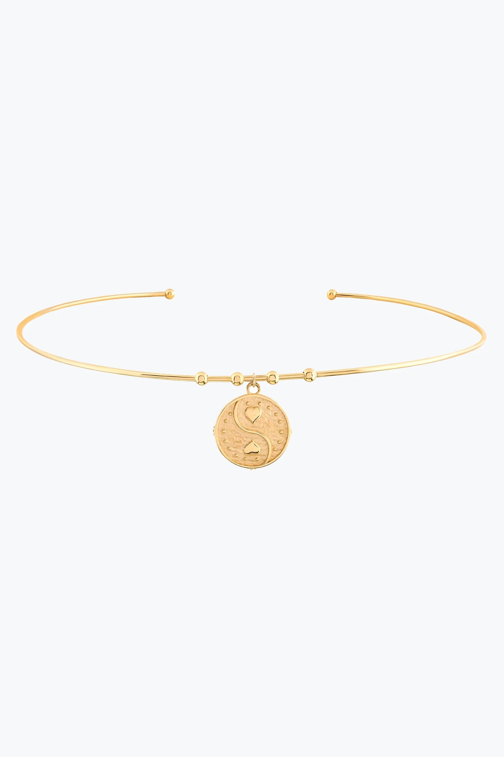 Kalpler Damga Uçlu Tel Choker