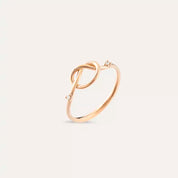 0.02 CT Düğüm Pırlanta Taşlı Rose Altın Yüzük