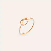 0.02 CT Düğüm Pırlanta Taşlı Rose Altın Yüzük