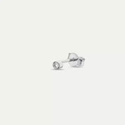 0.02 CT Pırlanta Taşlı Beyaz Altın Mini Tek Küpe