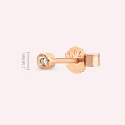 0.02 CT Pırlanta Taşlı Rose Altın Tek Küpe