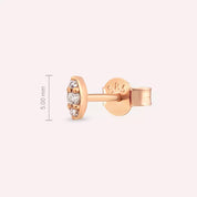0.04 CT Pırlanta Taşlı Rose Altın Tek Küpe