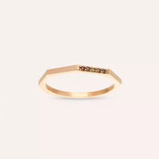 0.05 CT Brown Pırlanta Taşlı Rose Altın Yüzük Pırlanta Yüzük