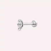 0.06 CT Markiz Kesim Pırlanta Taşlı Beyaz Altın Piercing