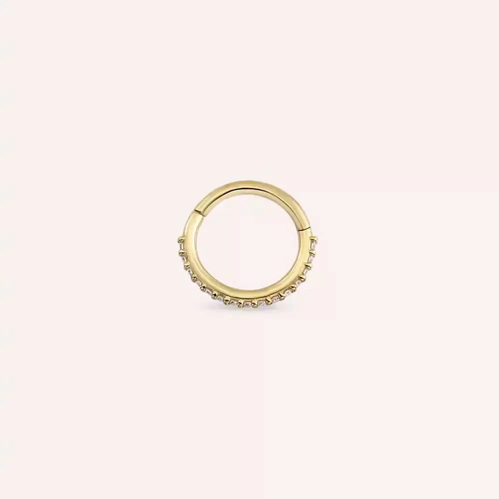 0.06 CT Pırlanta Taşı Sarı Altın Halka Piercing