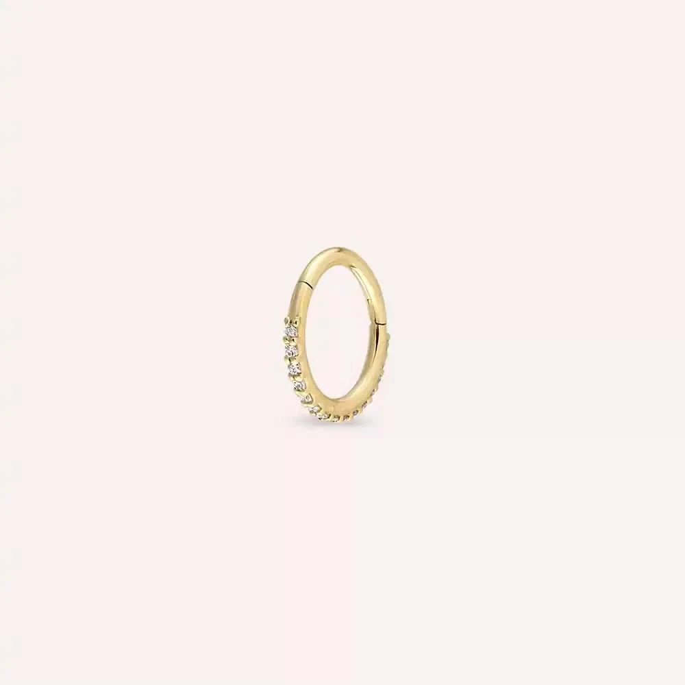 0.06 CT Pırlanta Taşı Sarı Altın Halka Piercing