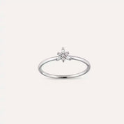 0.08 CT Baget Pırlanta Taşlı Beyaz Altın Minimal Yüzük