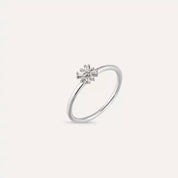 0.09 CT Baget Pırlanta Taşlı Beyaz Altın Minimal Yüzük