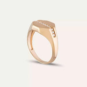 0.10 CT Pırlanta Taşlı Rose Altın Şövalye Yüzük