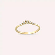 0.10 CT Pırlanta Taşlı Sarı Altın Yüzük