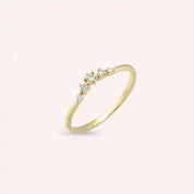 0.10 CT Pırlanta Taşlı Sarı Altın Yüzük