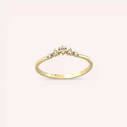 0.10 CT Pırlanta Taşlı Sarı Altın Yüzük