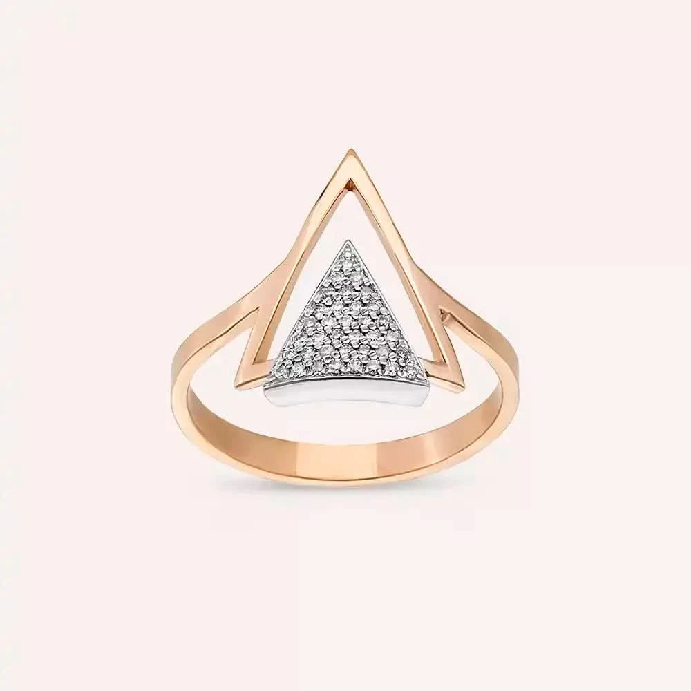 0.12 CT Pırlanta Taşlı Rose Altın Yüzük