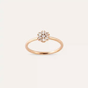0.13 CT Baget Kesim Pırlanta Taşlı Rose Altın Yüzük