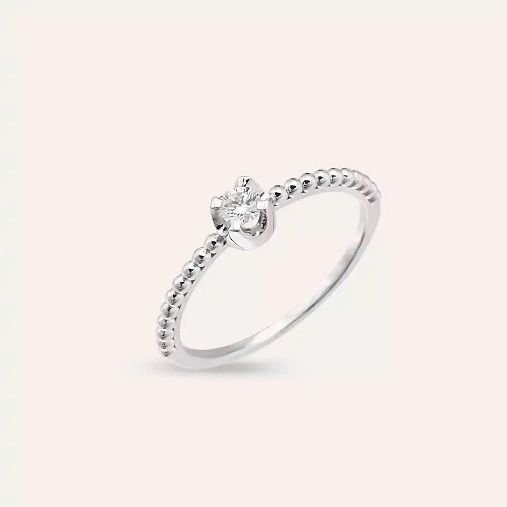0.13 CT Tektaş Pırlanta Beyaz Altın Yüzük