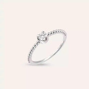 0.13 CT Tektaş Pırlanta Beyaz Altın Yüzük