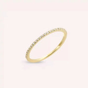 0.14 CT Pırlanta Taşlı Sarı Altın Yarımtur Yüzük