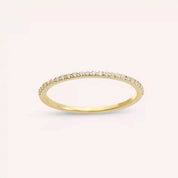 0.14 CT Pırlanta Taşlı Sarı Altın Yarımtur Yüzük