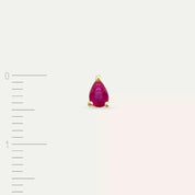 0.15 CT Damla Kesim Yakut Taşlı Sarı Altın Tek Küpe