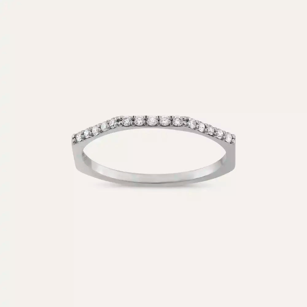 0.15 CT Pırlanta Taşlı Beyaz Altın Yüzük