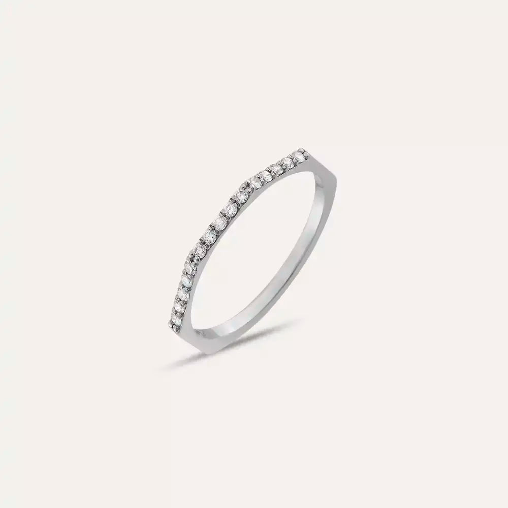 0.15 CT Pırlanta Taşlı Beyaz Altın Yüzük