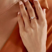 0.15 CT Pırlanta Taşlı Rose Altın Kalp Yüzük